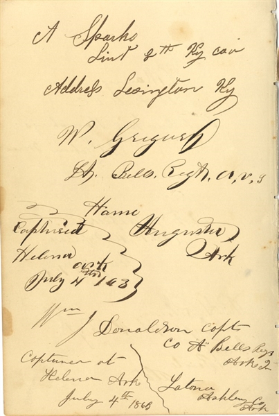 CSA Johnson Island POW Autographs: Morgan Raider, 37th Arkansas & Benjamin Humphrey's ADC