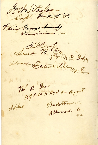 CSA Johnson Island POW Autographs: Gettysburg Campaign POWs; Port Hudson POWs and Kentucky Cavalrymen