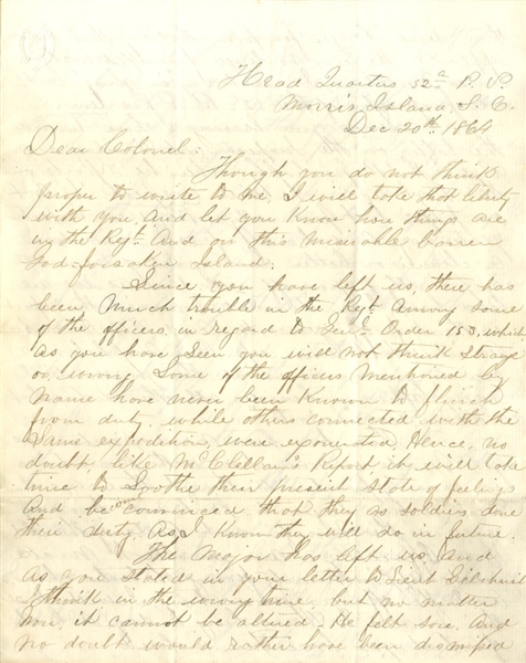 Letter Written from Morris Island, S.C. by the Man who Planted the First Flag on the Parapet at Fort Sumter