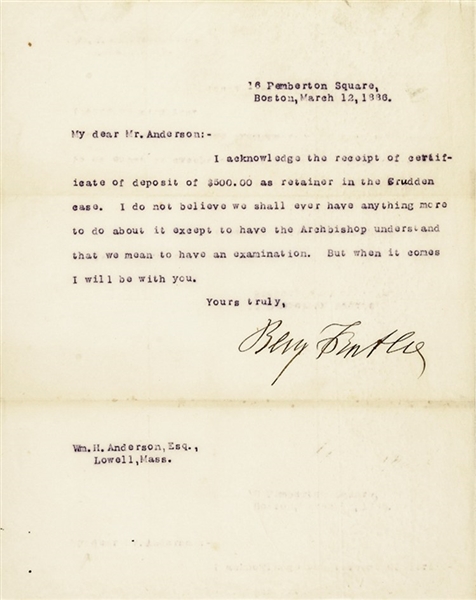 General Benjamin Butler Typed Letter Signed & Program 