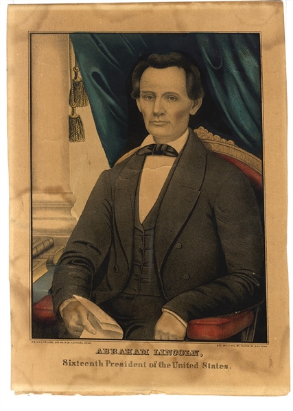 Beardless Abraham Lincoln President-Elect Engraving