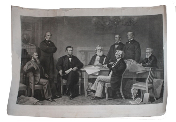 Abraham Lincoln Presents The Emancipation Proclamation to His Cabinet