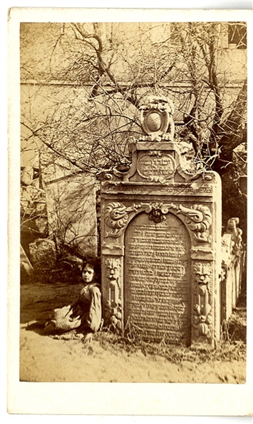 1870 CDV of Jewish Tribe of Judah Gravestone.