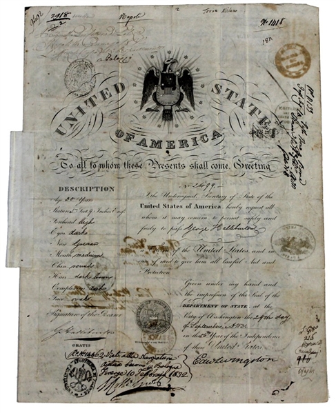 Scarce 1831 Passport Issued Under Andrew Jackson Administration