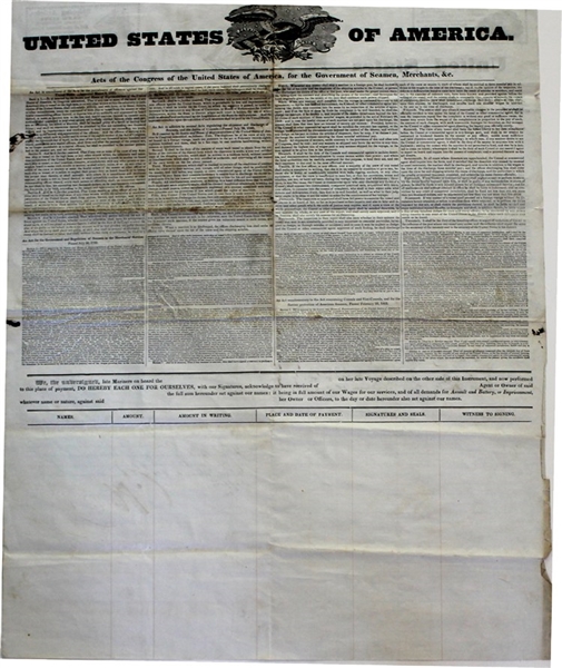 1843 Maritime Document