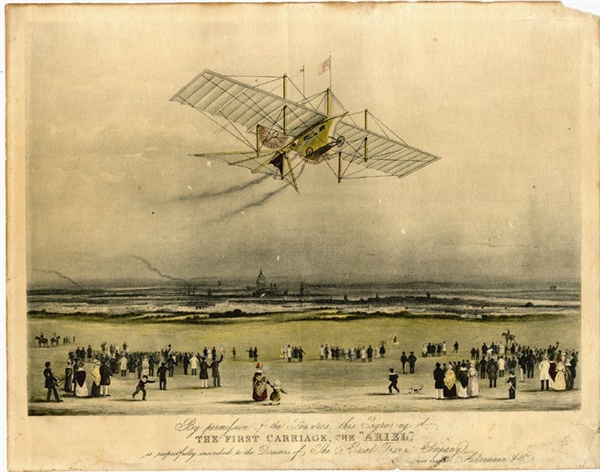 The First Powered Flight Was in 1843 ?