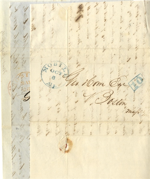 Three Deep South 1840's Cotton Business Letters 