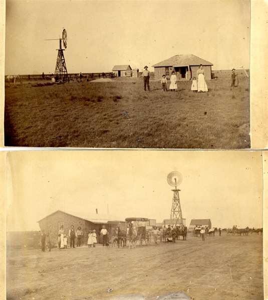 Circa 1870 Pioneer Plains Family Homestead & Township Albumens