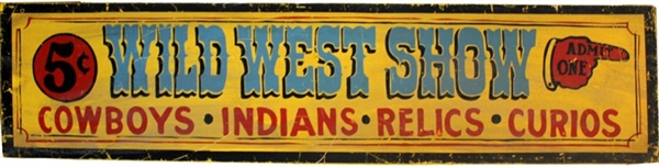 Hand Painted Wild West Sign.