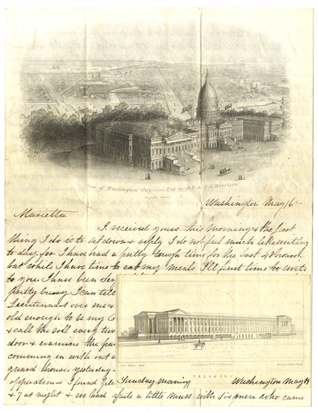 Witnessing President Lincoln Welcoming His Friends At White House Ceremonies & A Detailed Description of This Letter's Washington City Illustration