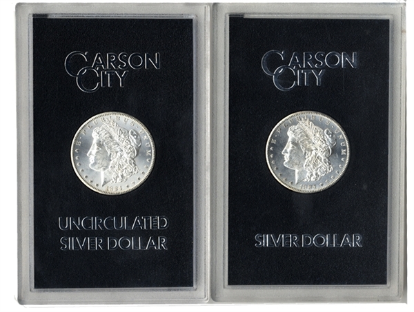 A Pair of 1884 Carson City Silver Dollar