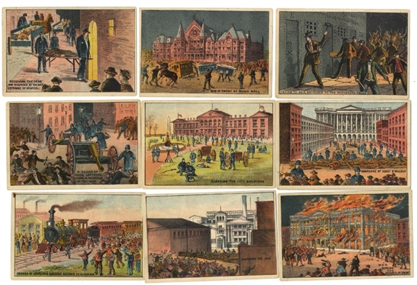 Rare Rare Card Set of the Cincinnati Court House Burning by The Mob