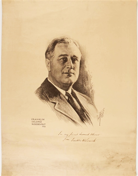 Portrait of FDR, Signed and Inscribed by Roosevelt to Samuel Messer 