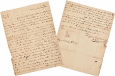 AUTOGRAPH LETTER, SIGNED, FROM DR. MALACHI TREAT TO MAJOR NICHOLAS FISH, DISCUSSING INDIAN RAIDS IN THE MOHAWK VALLEY