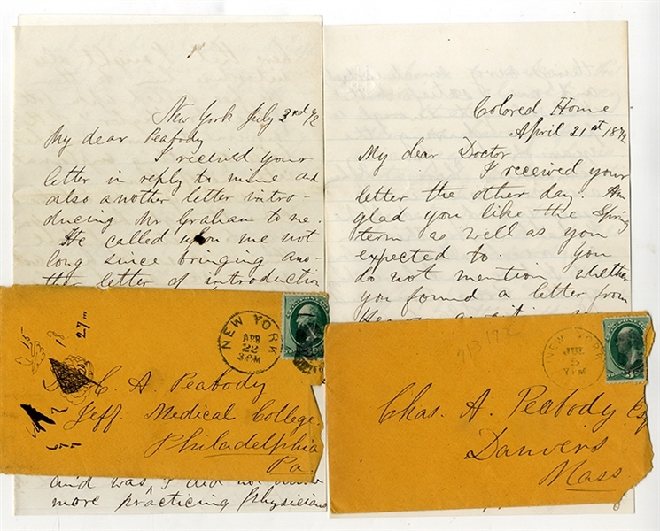 Letters From THE COLORED HOME and HOSPITAL of New York City, 1872.
