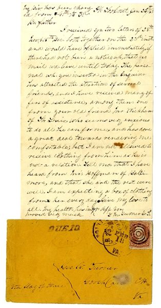 Liberty Hall Volunteer - POW Letter From Point Lookout Maryland