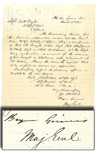 Two Confederate Generals Sign This Letter