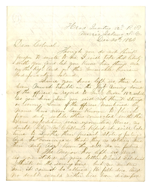 Letter Written from Morris Island, S.C. by the Man who Planted the First Flag on the Parapet at Fort Sumter