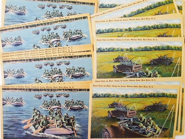 60 Camp LeJune Linen Postcards