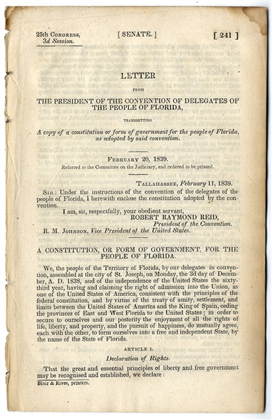 A Printing of the Florida Constitution