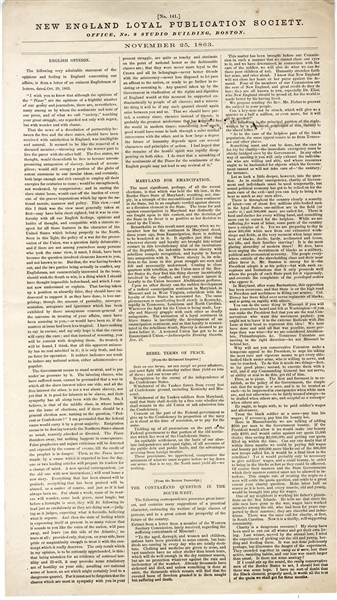 Will Maryland Free Her Slaves? War dated Broadside - 1863
