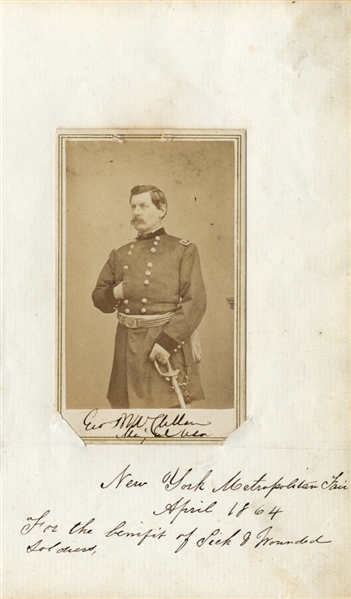 General George McClellan Signed CDV Sold At NY Sanitary Fair