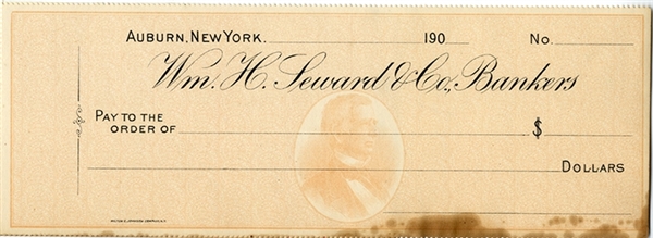The Bank Check Has a Profile of Secretary William Seward