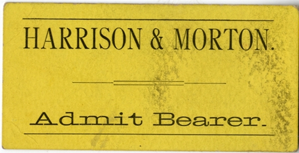 Harrison and Morton Election Speech Ticket