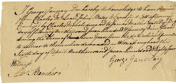 1784 Land Sale Document