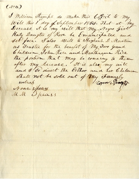 Slave Emancipation Document