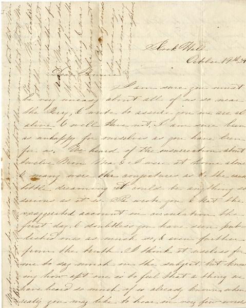 Fine Letter Pertaining to the John Brown Rebellion