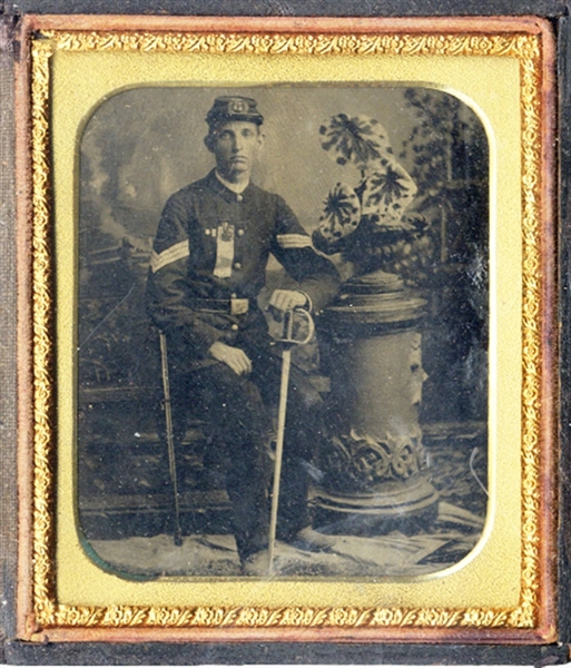 Union Soldier Tintype with Dress Sword