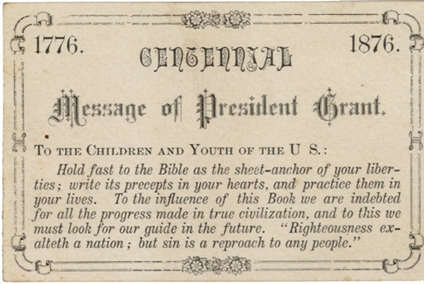 President Grant Offers 1876 Centennial Message