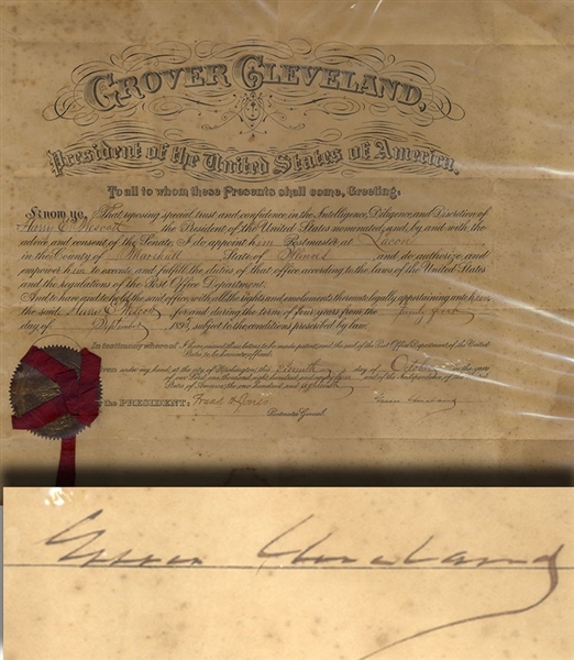 Grover Cleveland Signed Document