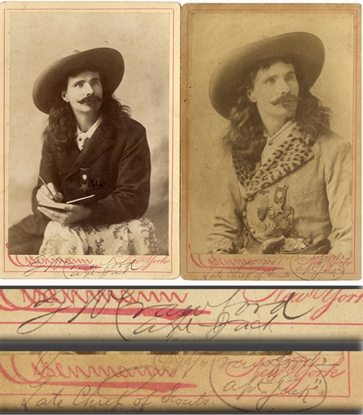A Pair of Signed Photographs by Captain jack Crawford