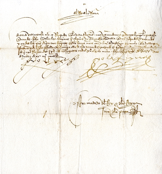 A Desirable Dual-Signed Order by King Ferdinand and Queen Isabella Known for their Institution of the Inquisition and their Sponsorship Of Christopher Columbus