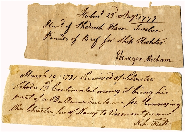 A Pair of Colonial Receipts