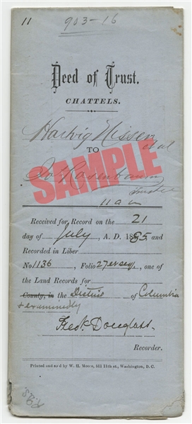 Frederick Douglas Signed Document