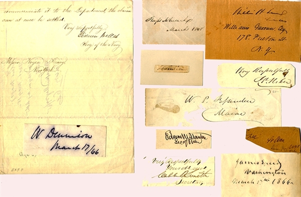 Lincoln’s “Team of Rivals” - A Collection of 11 Autographs of Cabinet Members and Advisers