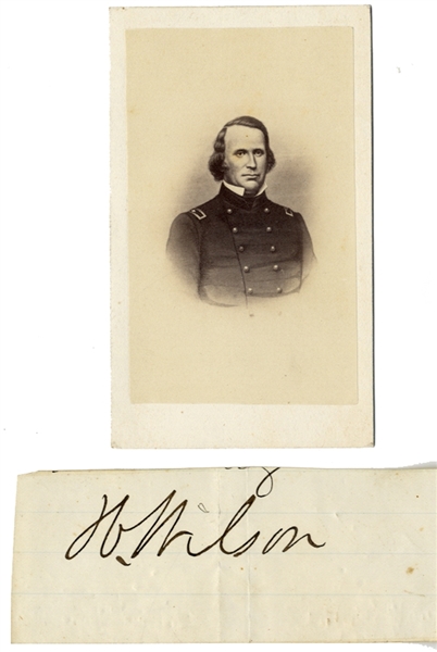 Henry Wilson Autograph and CDV In Civil War Uniform
