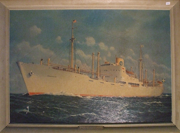 An Original Painting of the MS Uddeholm