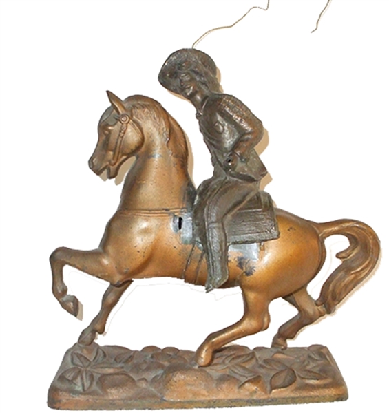 Desktop Western Statue of Horse and Cowboy Rider