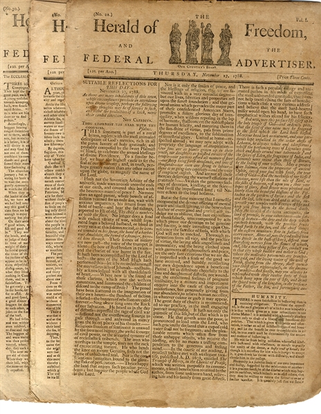 Group of Nine Newspaper Issues - Each With Discussion of the American Constitution