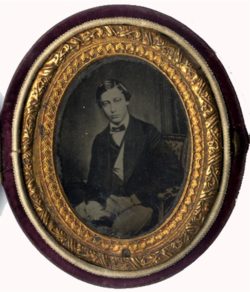 1861 Prince of Wales Albert Edward in Red Velvet Oval Case. 