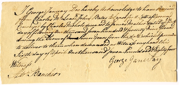 1784 Land Sale Document