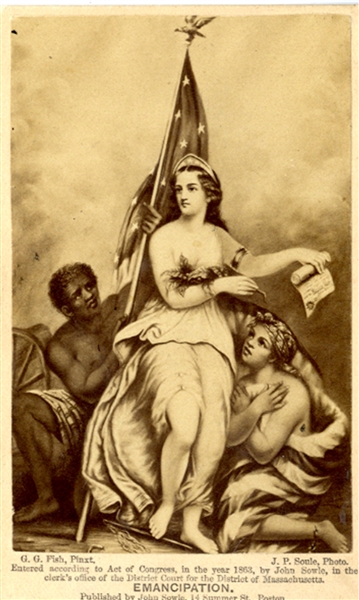 Emancipation Image with Slaves and Lady Liberty