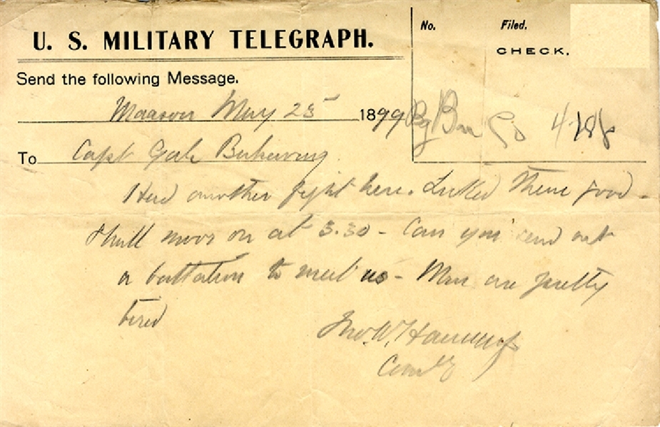 Span Am War Dated Telegram