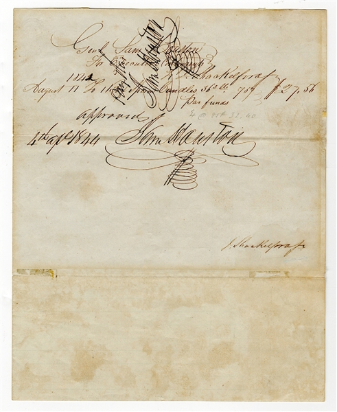 A Desirable Document Twice Signed by Sam Houston as President of Texas