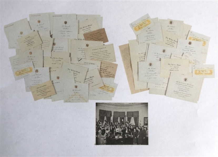 Large Group Of President Franklin Roosevelt and Harry Truman White House Invitations To Staff Member