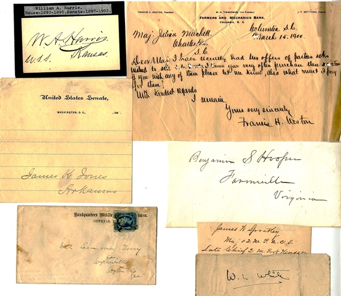Group of SEVEN Confederate Military Autographs